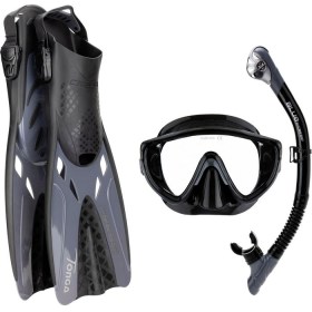 Cressi Tino Adventure Snorkeling Set, Black-Graphite, S-M